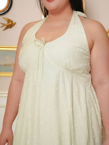 CALLIE Polkadot Jacquard Halter Dress