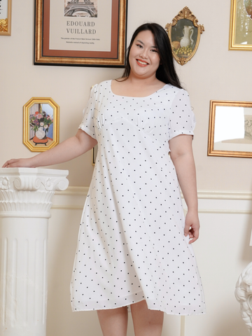 ADELE Polkadot Self-Tie Back Ribbon Dress