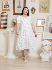 ADELE Polkadot Self-Tie Back Ribbon Dress