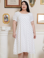 ADELE Polkadot Self-Tie Back Ribbon Dress