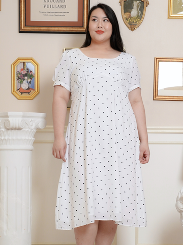ADELE Polkadot Self-Tie Back Ribbon Dress