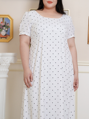 ADELE Polkadot Self-Tie Back Ribbon Dress