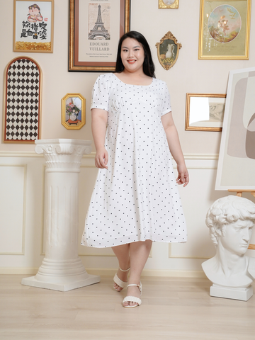 ADELE Polkadot Self-Tie Back Ribbon Dress