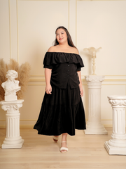 ARIELLA Off Shoulder Ruffle Hem Top Skirt Set Wear