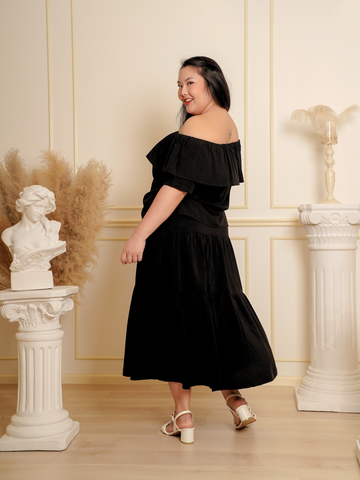 ARIELLA Off Shoulder Ruffle Hem Top Skirt Set Wear