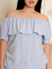 ARIELLA Off Shoulder Ruffle Hem Top Skirt Set Wear