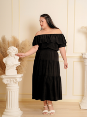 ARIELLA Off Shoulder Ruffle Hem Top Skirt Set Wear