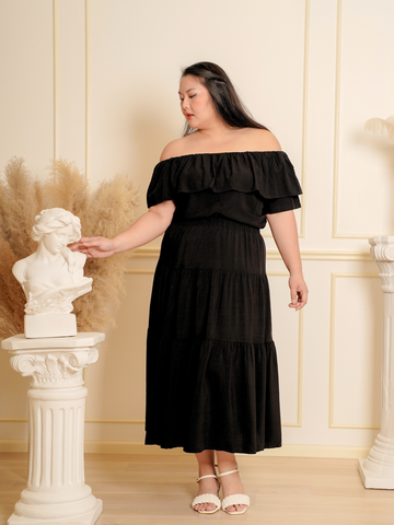 ARIELLA Off Shoulder Ruffle Hem Top Skirt Set Wear