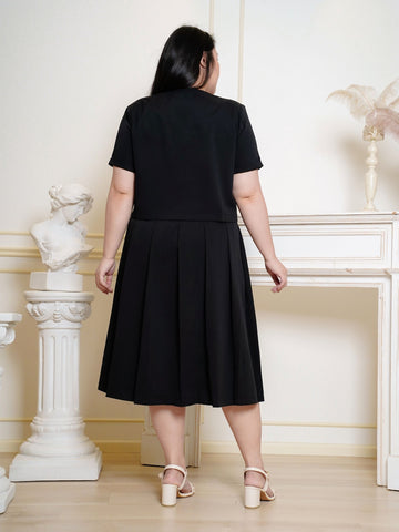 AVERIA Pleated Skirt Work Wear Set