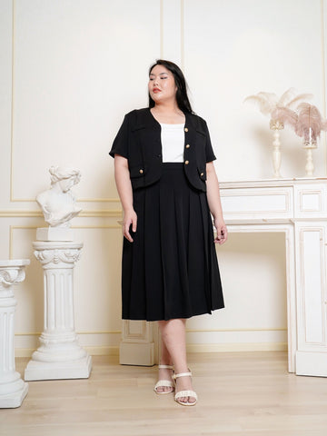 AVERIA Pleated Skirt Work Wear Set