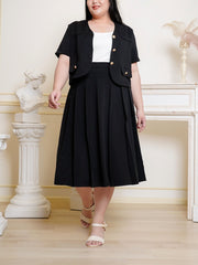 AVERIA Pleated Skirt Work Wear Set