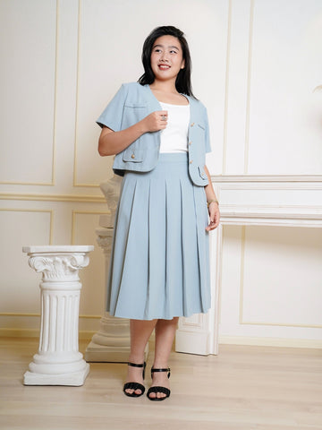 AVERIA Pleated Skirt Work Wear Set