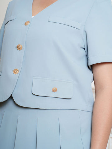 AVERIA Pleated Skirt Work Wear Set