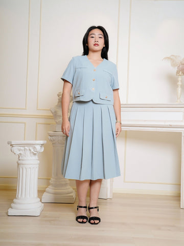 AVERIA Pleated Skirt Work Wear Set