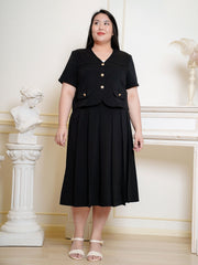 AVERIA Pleated Skirt Work Wear Set