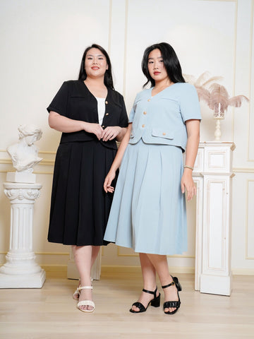 AVERIA Pleated Skirt Work Wear Set