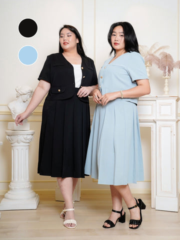 AVERIA Pleated Skirt Work Wear Set