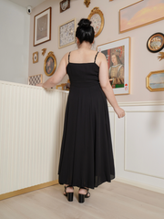 BECKETT Sleeveless Chiffon Black Maxi Dress