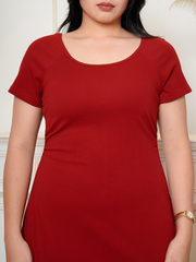 BROOKE Wine Red Back Ribbon Maxi Dress