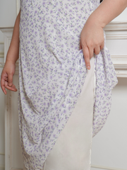 CAMILLE Floral Printed With Cardigan Set Long Dress