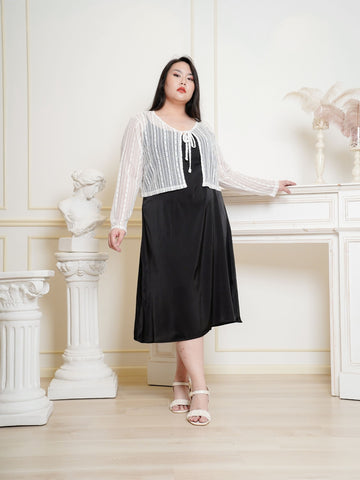 CELIA Lace Hollow Crop Knit Cardigan Outerwear Top