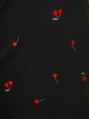 CHERYL Embroidery Cherries Knitted Dress