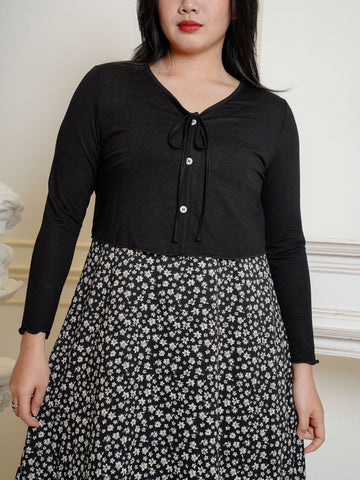 DAHLIA Two in One Set Black Floral Dress