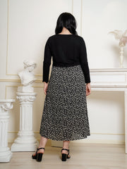DAHLIA Two in One Set Black Floral Dress