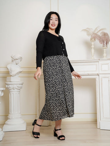 DAHLIA Two in One Set Black Floral Dress