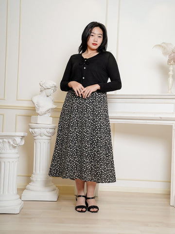 DAHLIA Two in One Set Black Floral Dress