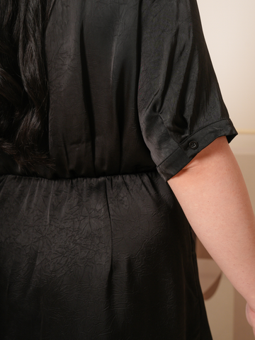 DAWN Satin Ruched Cheongsam Qipao Short Dress