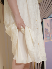 DEAN Square Neck Button Front Midi Dress