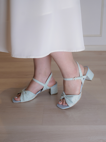 ELSA Sparkling Ribbon Malaysia Handmade 2inches Block Heels Size 39-45