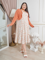 FLAVIA Floral Printed With Cardigan Set Long Summer Dress