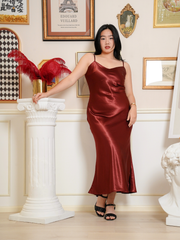 HARLEY Satin Mermaid Hem Maxi Glam Dress
