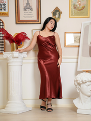 HARLEY Satin Mermaid Hem Maxi Glam Dress