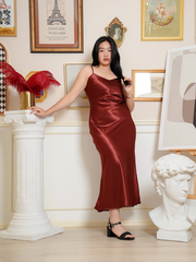 HARLEY Satin Mermaid Hem Maxi Glam Dress