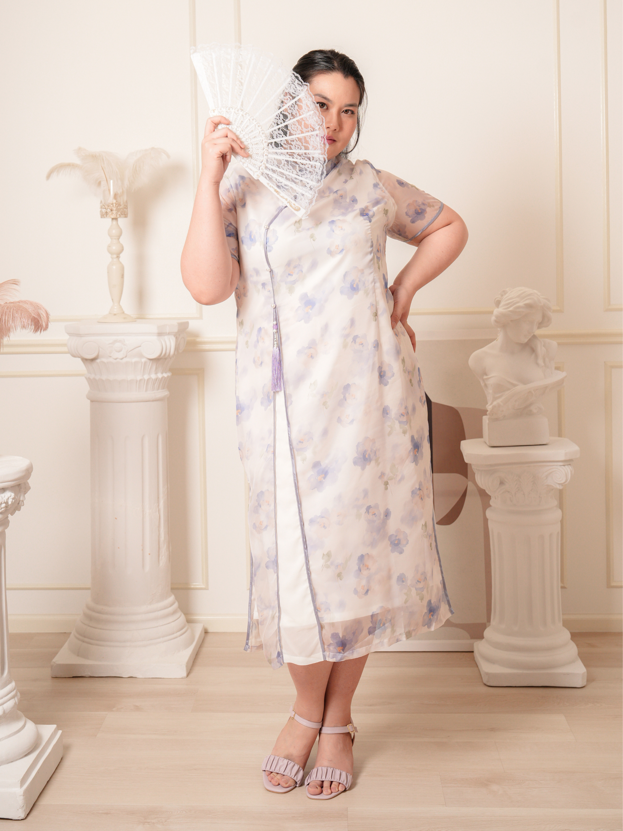 パーティードレス Barrow Asymmetric Silk Crepe de Chine Dress Chinar Paisley Maxi Dress | EeshaBoutique