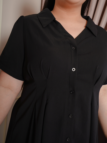 HELEN Work Wear V Neckline Midi Office Dress