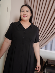 HELEN Work Wear V Neckline Midi Office Dress