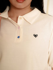 JOURNEE Cream Polo Collar Pleated Skort Set Wear