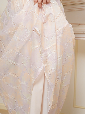 JOVAIN Pastel Watercolor Square Neck Dress