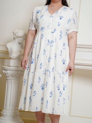JULIA V-Neckline Elegant Floral Maxi Dress