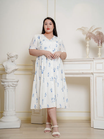 JULIA V-Neckline Elegant Floral Maxi Dress