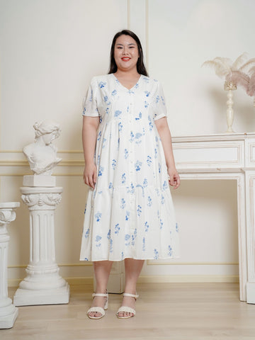 JULIA V-Neckline Elegant Floral Maxi Dress