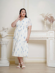 JULIA V-Neckline Elegant Floral Maxi Dress