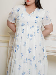 JULIA V-Neckline Elegant Floral Maxi Dress