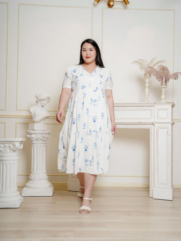 JULIA V-Neckline Elegant Floral Maxi Dress