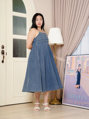 LILLEVI Denim Co-Ord Set Short Sleeve  Maxi Dress