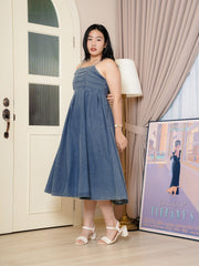 LILLEVI Denim Co-Ord Set Short Sleeve  Maxi Dress